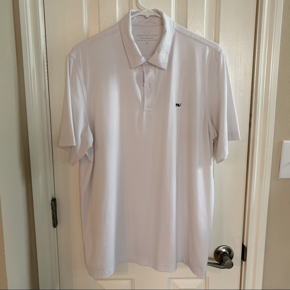 White Vineyard Vines Performance Gol Shirt